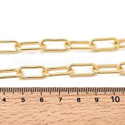 女性用真鍮ペーパークリップチェーンネックレス  ラックめっき  カドミウムフリー＆鉛フリー  長持ちメッキ  18KGP本金メッキ  17.20インチ（43.7cm）&nbsp;NJEW-B157-20G