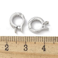 真鍮クリアキュービックジルコニアフォールドオーバークラスプ  ニッケルフリー  リング  プラチナ  11.5x8.5x4mm  穴：1.5mm&nbsp;KK-A236-14P