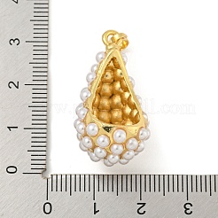 Rack Plating Brass & ABS Plastic Imitation Pearl Pendants&nbsp;KK-N255-03B-G-RS