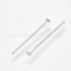 真鍮製平頭ピン  カドミウムフリー＆ニッケルフリー＆鉛フリー  プラチナメッキ  20.5x0.7mm  ヘッド：2mm&nbsp;KK-S348-253
