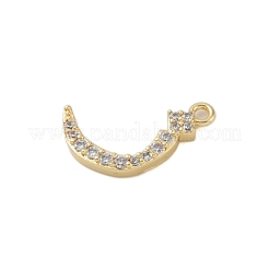 Rack Plating Brass Micro Pave Clear Cubic Zirconia Pendants&nbsp;KK-A224-03D-G