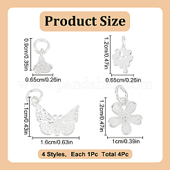 4Pcs 4 Styles 925 Sterling Silver Pendants Sets&nbsp;STER-GO0001-39