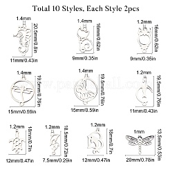 201 ステンレススチールリンクコネクター  ジュエリーdiyクラフト作り用  混合図形  ステンレス鋼色  20個/箱&nbsp;STAS-SC0001-39P