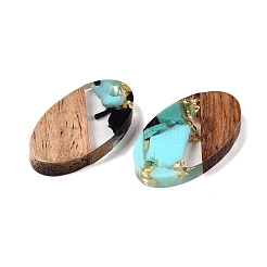 Transparent Resin and Walnut Wood Pendants&nbsp;RESI-T057-03J