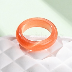 猫の目の指輪  女性用プレーンバンドリング  サンゴ  6mm  内径：18mm&nbsp;RJEW-G363-01B-11