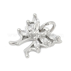 Brass Micro Pave Clear Cubic Zirconia Charms&nbsp;KK-G522-09P