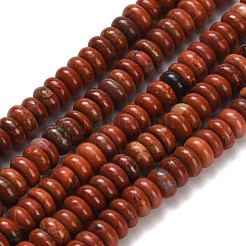 天然石レッドジャスパービーズ連売り  ロンデル  グレードAB  4x2mm  穴：0.9mm  約160~162個/連  14.96~15.16インチ（38~38.5cm）&nbsp;G-Z110-B12-2x4mm