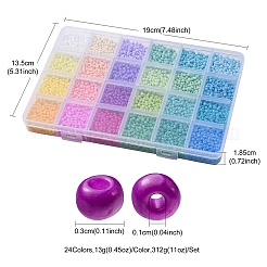 312g24色8/0ベーキングペイントガラスシードビーズ  ラウンド  ミックスカラー  3mm  穴：1mm  13 G /カラー&nbsp;SEED-YW0002-14