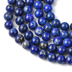 天然石ラピスラズリビーズ連売り  ラウンド  6~6.5mm  穴：0.7mm  約60個/連  15.16''（38.5センチメートル）&nbsp;G-K366-G03-6mm