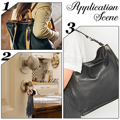 PU Leather Tassel Pendans Keychain&nbsp;FIND-WH20019-242G-05
