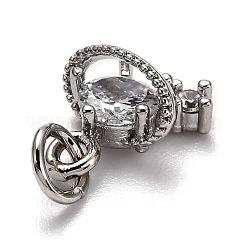 Brass Micro Pave Cubic Zirconia Charms&nbsp;ZIRC-H119-10P