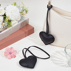 PU Leather Heart Pendant Decorations&nbsp;HJEW-CL0001-12B