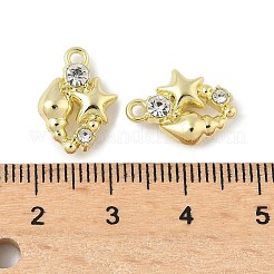 合金ラインストーンペンダント  ラックめっき  鉛フリー＆カドミウムフリー  ゴールドカラー  ヒトデ  15x11x4.5mm  穴：1.6mm&nbsp;PALLOY-F316-02B-G