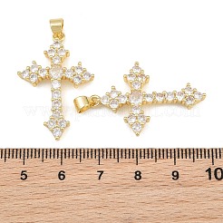 Brass Micro Pave Clear Cubic Zirconia Pendants&nbsp;CU-CBADC6C-08G-02