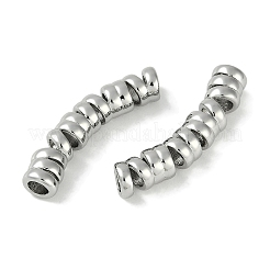 真鍮製カーブチューブビーズ  カドミウムフリー＆ニッケルフリー＆鉛フリー  プラチナ  28x8x6mm  穴：3mm&nbsp;KK-P283-11P