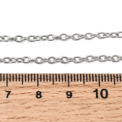 変色しにくい304ステンレススチールアズキチェーンネックレス  カニカン付き  ステンレス鋼色  23.5インチ（59.7cm）  3x2.3mm&nbsp;STAS-O053-06P