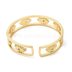 Clear Cubic Zirconia Cuff Bangle&nbsp;BJEW-D058-03B-G-01