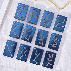 Twelve Constellations Rectangle Pendants Silicone Molds&nbsp;X-DIY-G073-02