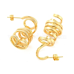 Rack Plating Brass Twist Spiral Stud Earrings&nbsp;EJEW-P240-14G