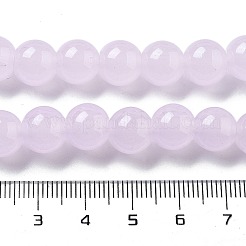 Imitation Jade Glass Round Beads Strands&nbsp;GLAA-A016-01B