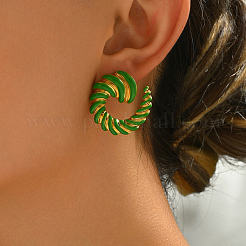 201 Stainless Steel Enamel Vortex Spiral Stud Earrings&nbsp;LD7600-1