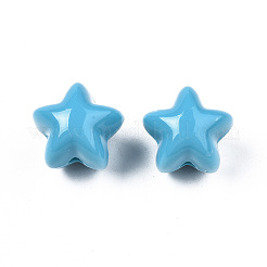 不透明なアクリルビーズ  スター  ミックスカラー  15.5x16.5x15mm  穴：2.5mm&nbsp;X-MACR-N009-009