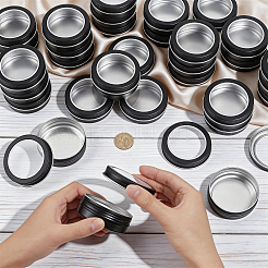 50Pcs Round Aluminum Packing Boxes with Visible Window Lid&nbsp;CON-WA0001-30