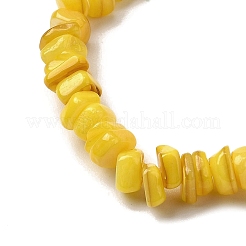 天然淡水シェルビーズ  染め  ナゲット  きいろ  4.5~9x4.5~7x1.5~5mm  穴：0.8mm  約163~165個/連  14.88~15.08''（37.8~38.3センチメートル）&nbsp;SHEL-B003-01A