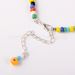 Handmade Millefiori Glass Beads Anklets&nbsp;X-AJEW-AN00028