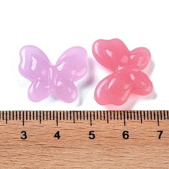 メッキゼリー不透明アクリルビーズ  蝶  ミックスカラー  17.5x21x6.5mm  穴：1.8mm  約370個/500g&nbsp;OACR-G033-02
