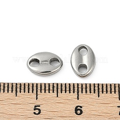 変色しない304ステンレススチールリンクコネクター  コー​​ヒー豆  ステンレス鋼色  9x6.3x2.3mm  穴：2mm&nbsp;STAS-O145-45P