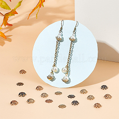 72個 9スタイルイオンプレーティング(IP) 304ステンレススチールビーズキャップ  花  マルチ花弁  ミックスカラー  10~10.5x9~10.5x1.5~4.5mm  穴：0.6~1mm  8個/スタイル&nbsp;STAS-UN0049-12