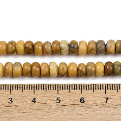 天然黄龍翡翠のビーズ連売り  ロンデル  6.5x4.5mm  穴：0.9mm  約86個/連  15.08インチ（38.3cm）&nbsp;G-L647-D02-4x6mm