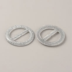 Flat Round Resin Buckle Clasps&nbsp;CRES-WH0013-15G