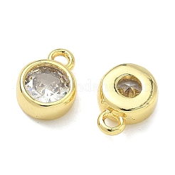 Brass with Clear Cubic Zirconia Pendants&nbsp;KK-I476-12G