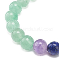 Natural Green Aventurine Rectangle & Mixed Stone Beaded Stretch Bracelet&nbsp;BJEW-JB08981-01