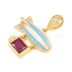 Brass Micro Pave Cubic Zirconia Pendants&nbsp;CU-CBAB3AD-05G-03