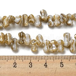 天然淡水シェルビーズ連売り  骨  ダークチソウ  6~7x3~4mm  穴：0.9mm  約97個/連  15.08~15.28インチ（38.3~38.8cm）&nbsp;SHEL-C005-03