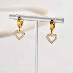 201 Stainless Steel Heart Hoop Earrings&nbsp;QS1082-1