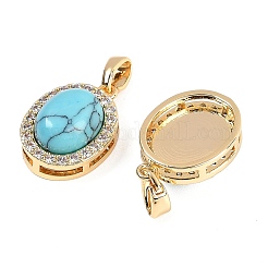 Synthetic Turquoise(Dyed) Oval Pendants&nbsp;KK-U043-47G-E