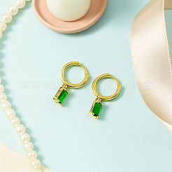 3 Pairs 3 Colors Brass Micro Pave Cubic Zirconia Hoop Earrings&nbsp;EJEW-GO0003-21