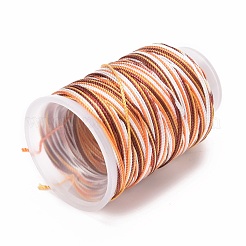 5 ロール 12 層セグメント染色ポリエステル コード  ミラノコード  ラウンド  チョコレート  0.4mm  約71.08ヤード（65m）/ロール&nbsp;WCOR-P001-01B-020
