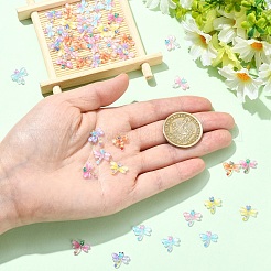 60本6色半透明樹脂カボション  キラキラトンボ  ミックスカラー  11x12x2.5mm  10個/カラー&nbsp;RESI-YW0005-76