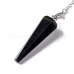 Mixed Gemstone Hexagonal Pointed Cone Dowsing Pendulum Pendants&nbsp;G-G983-05P