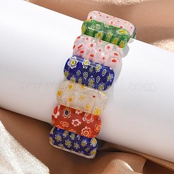 Handmade Millefiori Lampwork Beaded Stretch Bracelets for Men Women&nbsp;BJEW-G738-01C-14