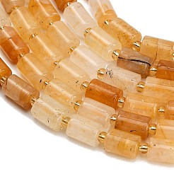 Natural Yellow Hematoid Quartz/Golden Healer Quartz Beads Strands&nbsp;GG-CBA5B6F-F01-01