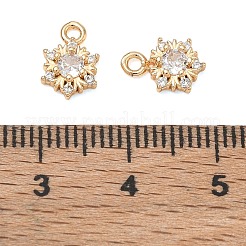 真鍮マイクロパヴェクリアキュービックジルコニアチャーム  スノーフレークチャーム  18KGP本金メッキ  10x6.5x3mm  穴：1.4mm&nbsp;CU-CBAB0CF-23G