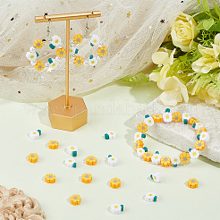 200個の手作りポリマークレイビーズ  花  ミックスカラー  8~12x8.5~9.5x4~4.5mm  穴：1.5~1.8mm  100個/スタイル&nbsp;CLAY-SC0002-87
