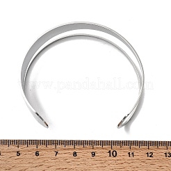304ステンレススチール製カフバングル  女性用幅広バングル  ステンレス鋼色  内径：2x2-1/4インチ（5.2x5.6cm）&nbsp;BJEW-F521-01P