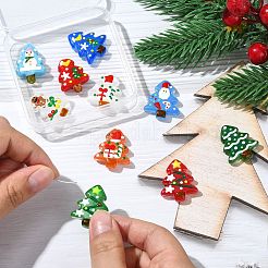クリスマステーマの手作りランプワークビーズ10個10色  クリスマスツリー  ミックスカラー  25~26.5x18.5~22.5x6.5~7.5mm  穴：1.2~1.8mm  1pc /カラー&nbsp;LAMP-CJ0002-52